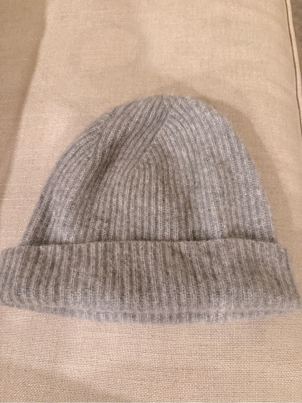 J. Crew Light Grey Ribbed Knit Beanie